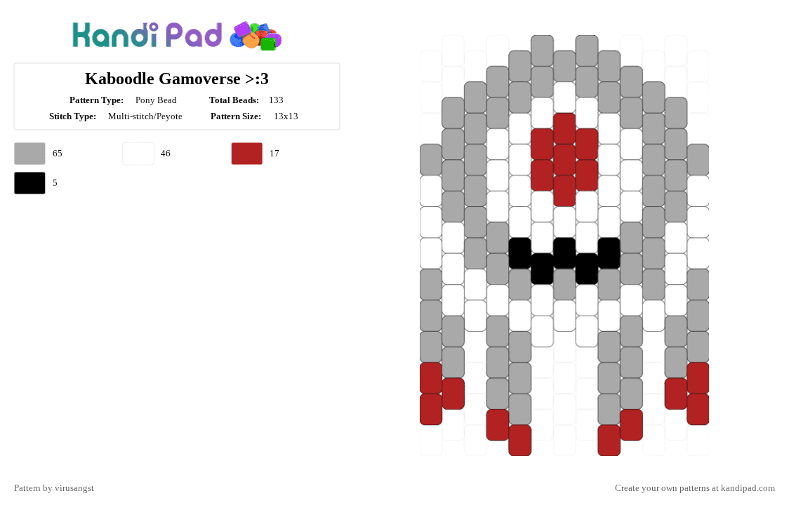 Kaboodle Gamoverse >:3 - Pony Bead Pattern by virusangst on Kandi Pad - beige,kaboodle,gameoverse,kaboodle gameoverse,video game,backpack,charm,indie