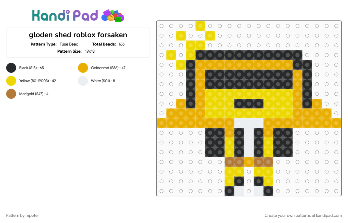 gloden shed roblox forsaken - Fuse Bead Pattern by mpoter on Kandi Pad - forsaken, orange, roblox, yellow
