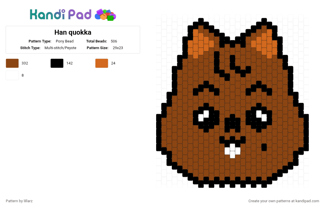 Han quokka - Pony Bead Pattern by lillarz on Kandi Pad - red,hanquokka,han jisung,straykids,skzoo