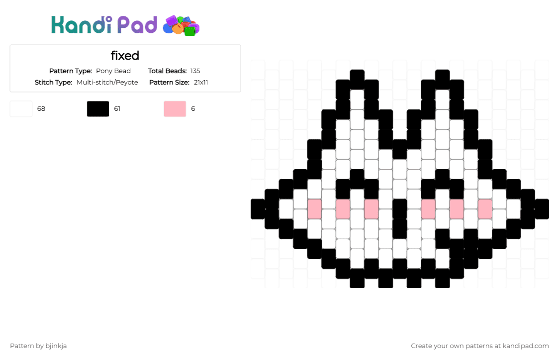 puso(idk thers a few errors - Pony Bead Pattern by bjinkja on Kandi Pad - white