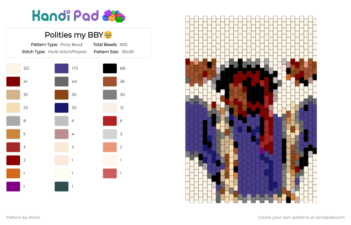 Polities my BBY🥹 - Pony Bead Pattern by shoot on Kandi Pad - 