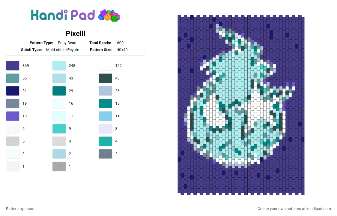 Pixelll - Pony Bead Pattern by shoot on Kandi Pad - purple,light blue