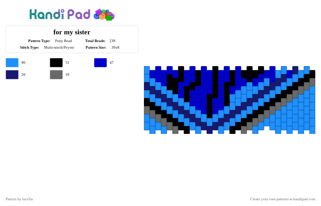 for my sister - Pony Bead Pattern by s1llypers0n on Kandi Pad - purple,light blue