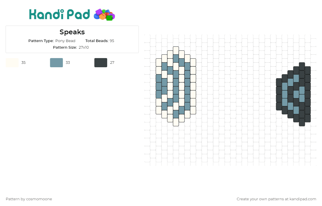 Speaks - Pony Bead Pattern by cosmomoone on Kandi Pad - speakers,audio,music,sound,volume,minimalist,monochromatic,electronics,stereo,crisp,blue