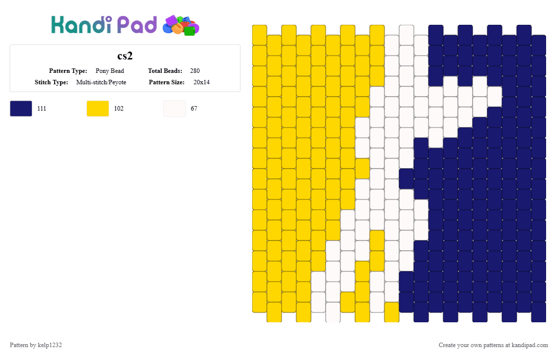 Cs2 Pony Bead Pattern - Kandi Pad | Kandi Patterns, Fuse Bead Patterns ...