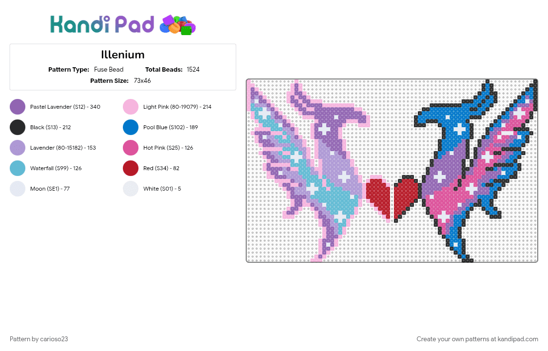 Illenium - Fuse Bead Pattern by carioso23 on Kandi Pad - pink