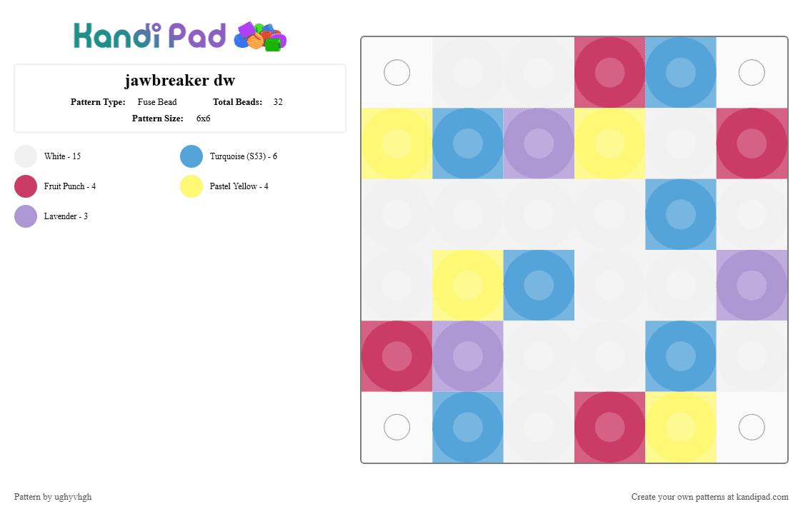 jawbreaker dw - Fuse Bead Pattern by ughyvhgh on Kandi Pad - pink,light blue,dw,games