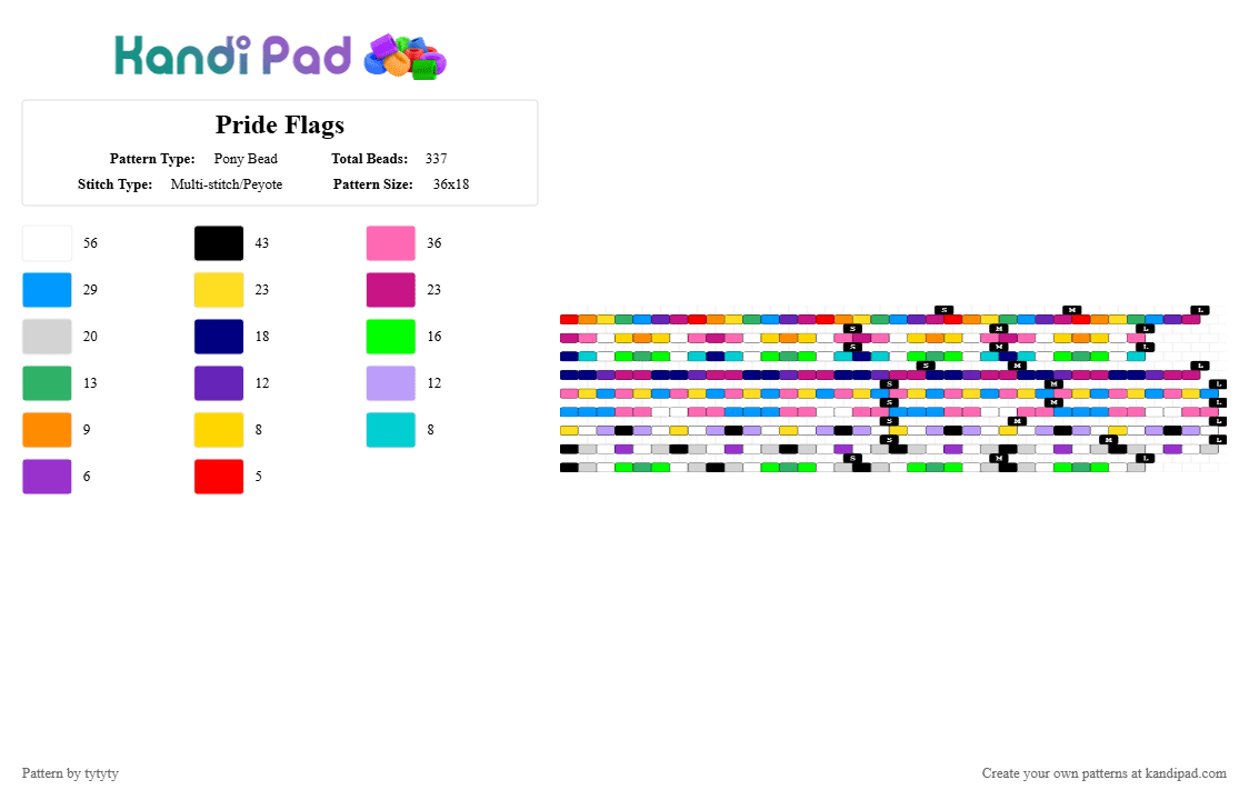 Pride Flags - Pony Bead Pattern by tytyty on Kandi Pad - green,purple,colorful