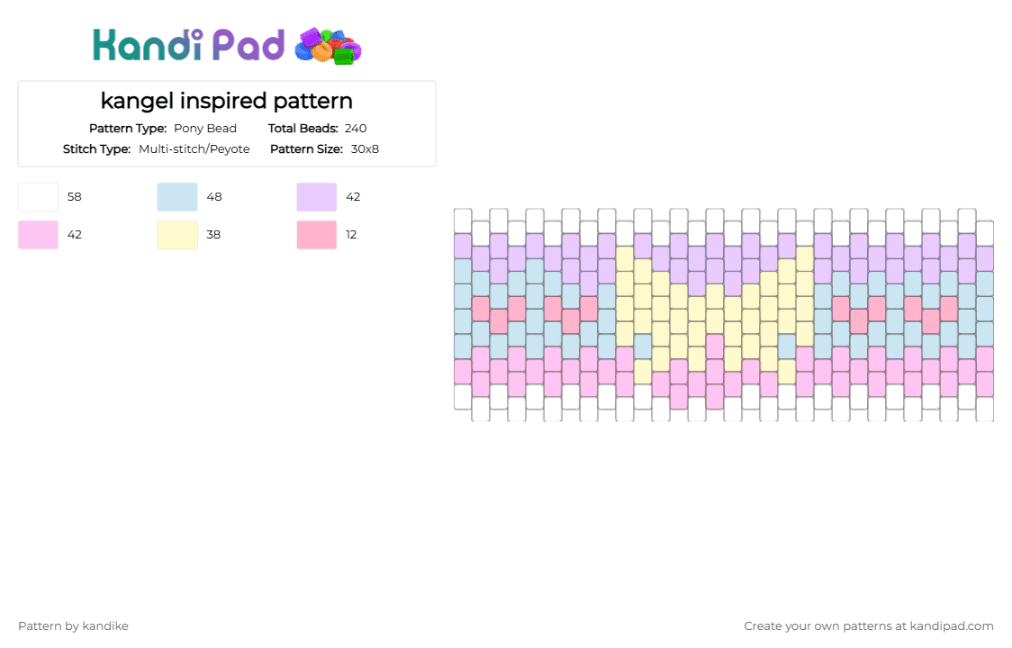 kangel inspired pattern - Pony Bead Pattern by kandike on Kandi Pad - pink,yellow