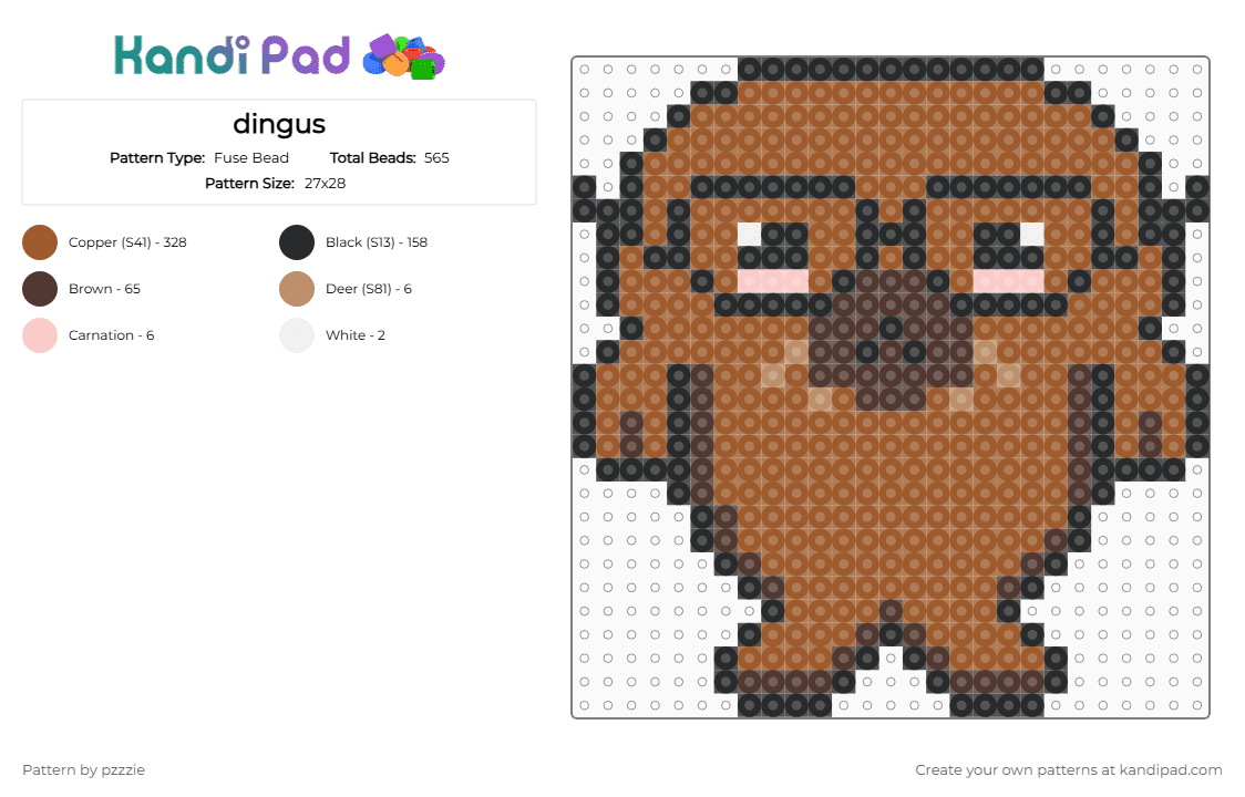 dingus - Fuse Bead Pattern by pzzzie on Kandi Pad - tan