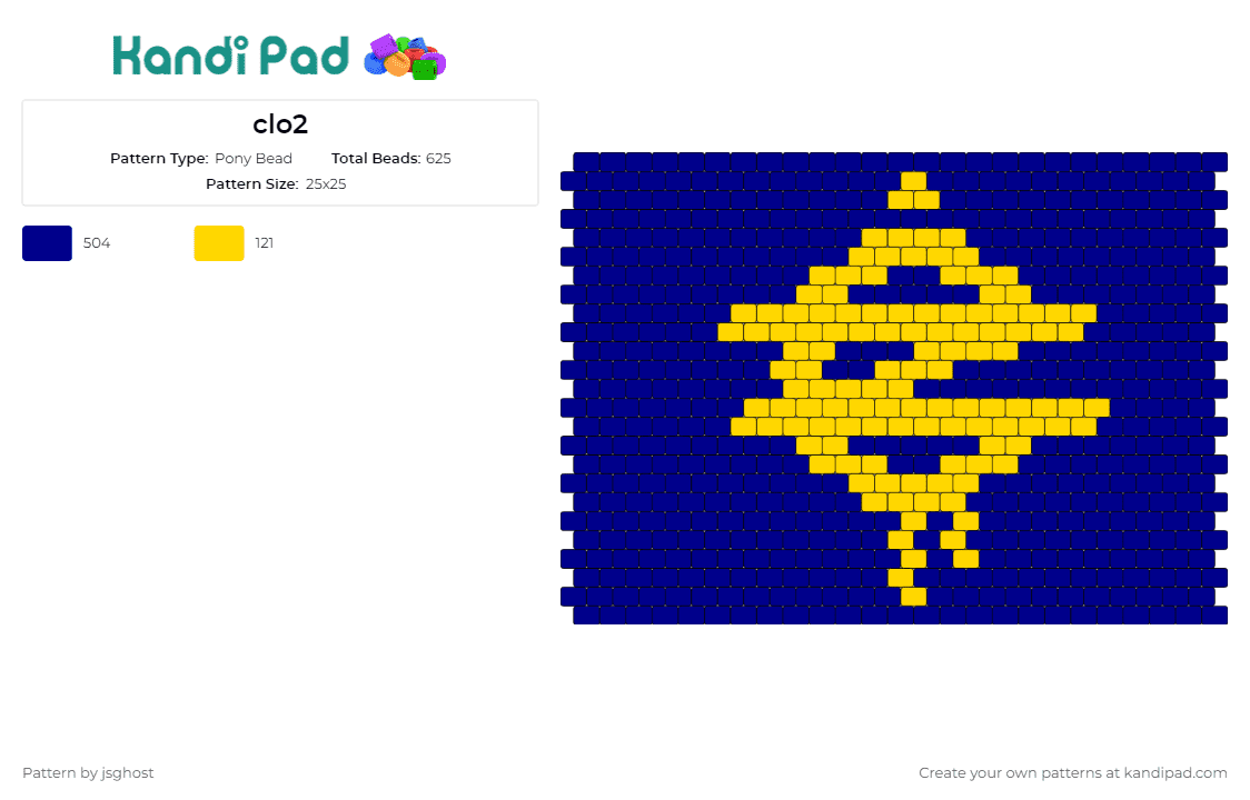 clo2 - Pony Bead Pattern by jsghost on Kandi Pad - clozee,dj,edm,music,logo,panel,emblematic,festival,vibrant,energy,blue,yellow