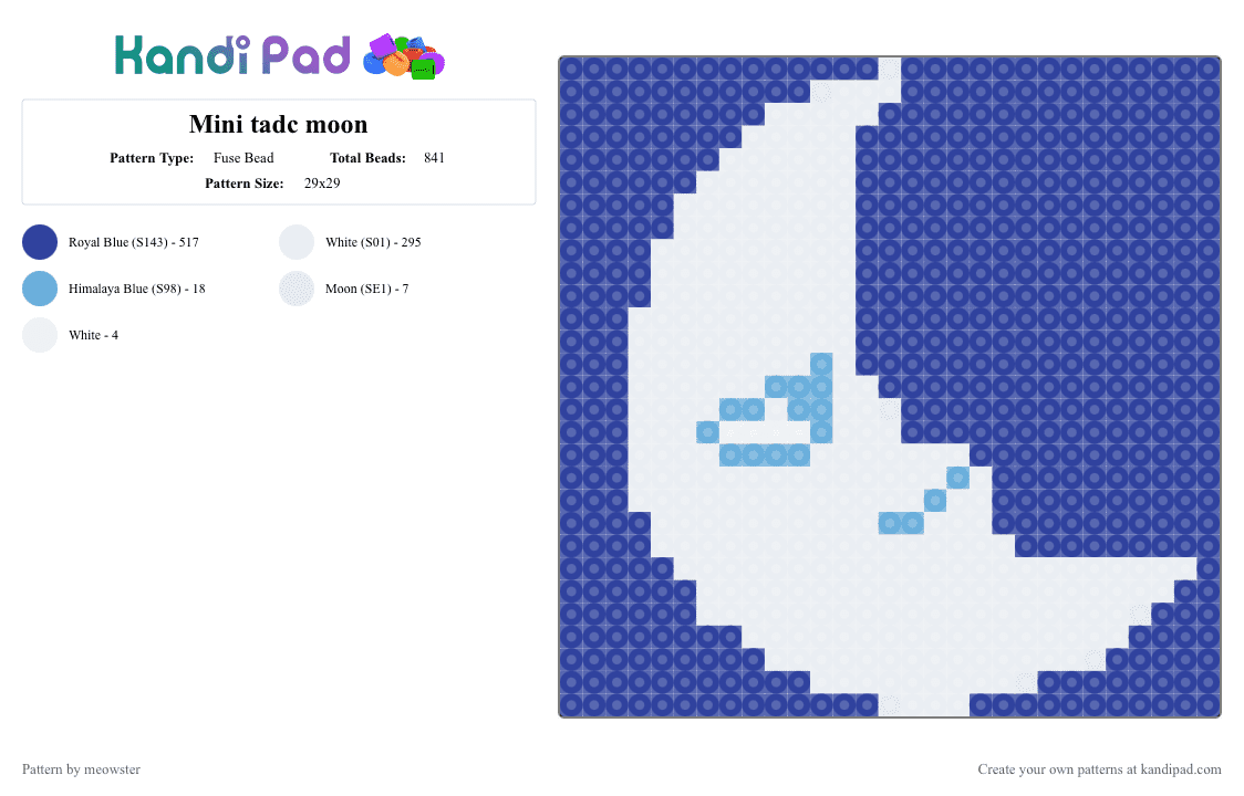 Mini tadc moon - Fuse Bead Pattern by meowster on Kandi Pad - purple,tadc,moon,mini,blue,tadc moon,the amazing digital circus