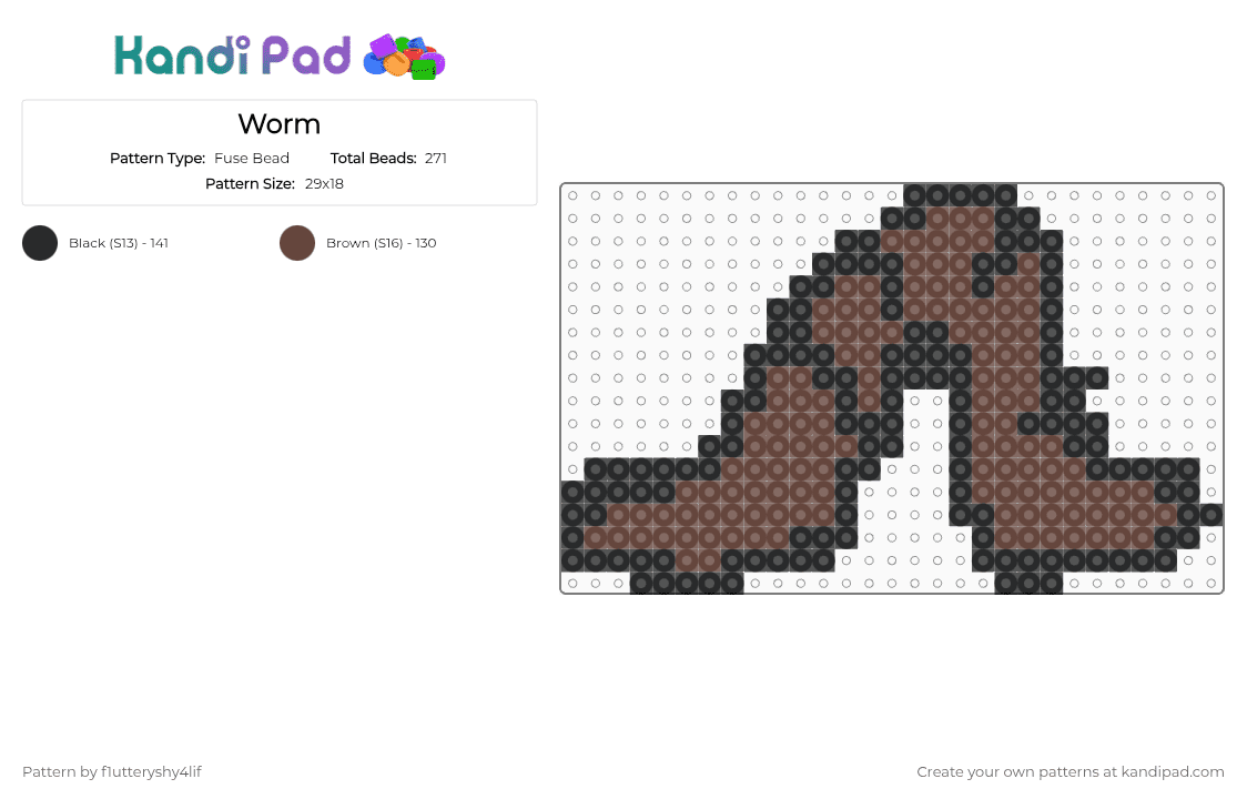Worm - Fuse Bead Pattern by f1utteryshy4lif on Kandi Pad - 