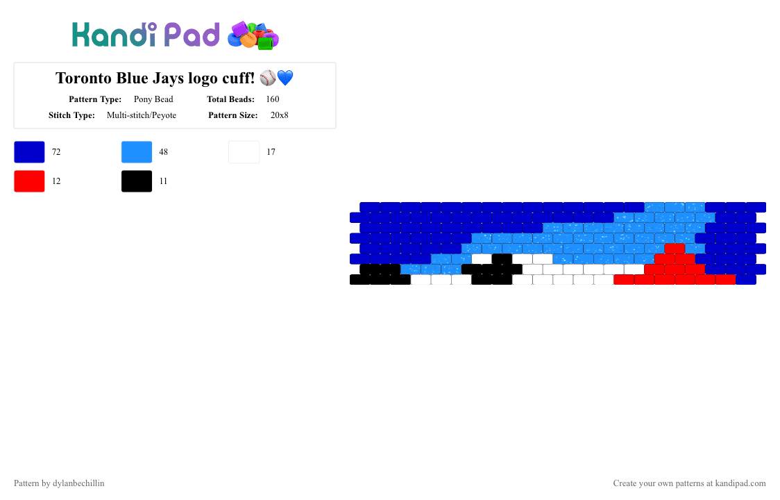 Toronto Pattern Toronto Pony Bead Patterns - Gallery - Kandi Pad | Kandi Patterns, Fuse ...