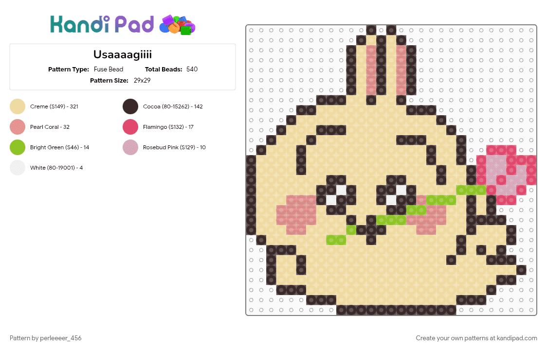 Usaaaagiiii - Fuse Bead Pattern by perleeeer_456 on Kandi Pad - beige, brown
