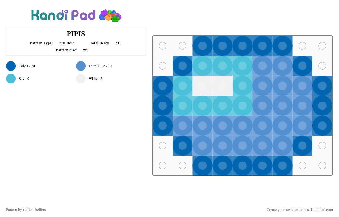 PIPIS - Fuse Bead Pattern by cellius_bellius on Kandi Pad - blue, light blue