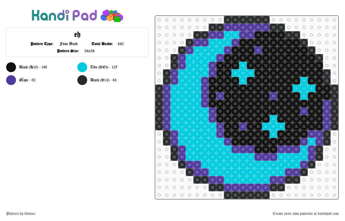 eh - Fuse Bead Pattern by idunno on Kandi Pad - light blue, purple