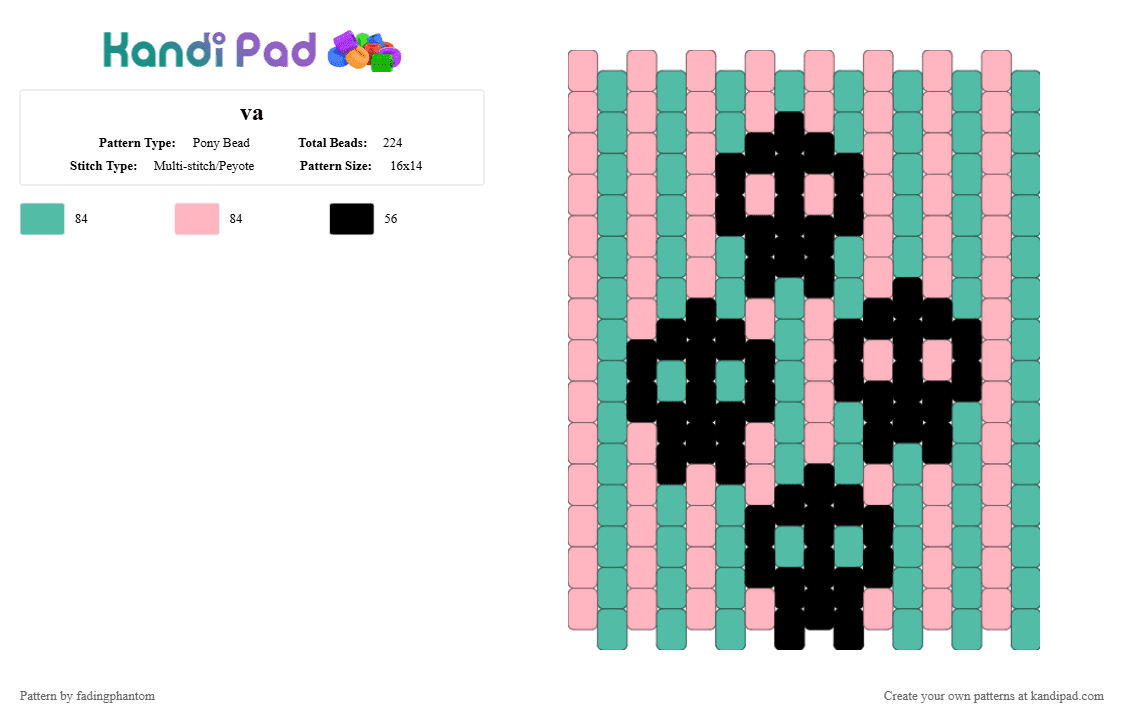 Va Pony Bead Pattern - Kandi Pad | Kandi Patterns, Fuse Bead Patterns ...