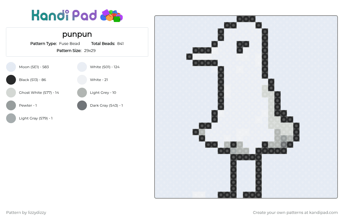 punpun - Fuse Bead Pattern by lizzydizzy on Kandi Pad - white,beige