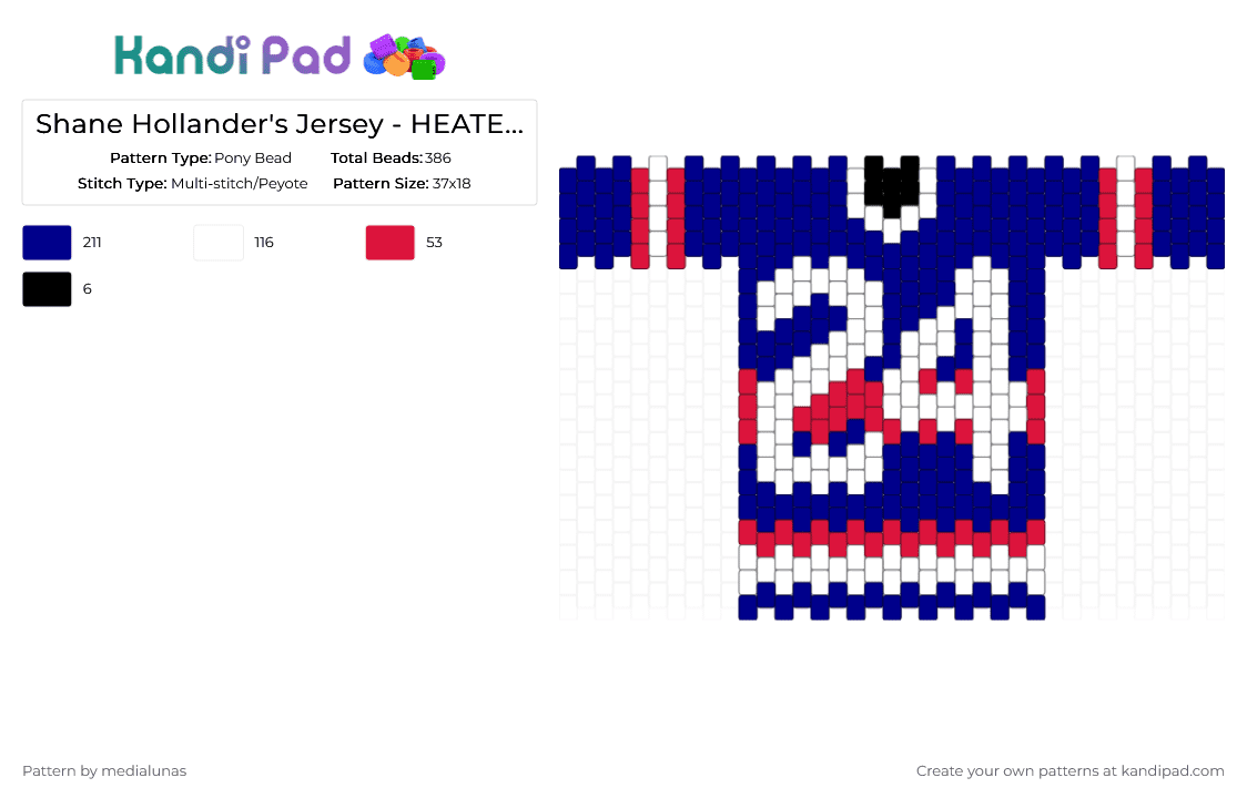 Shane Hollander\'s Jersey - HEATED RIVALRY - Pony Bead Pattern by medialunas on Kandi Pad - 24, heated rivalry, hockey, hollander, hollanov, jersey, montreal metros, purple, shane hollander