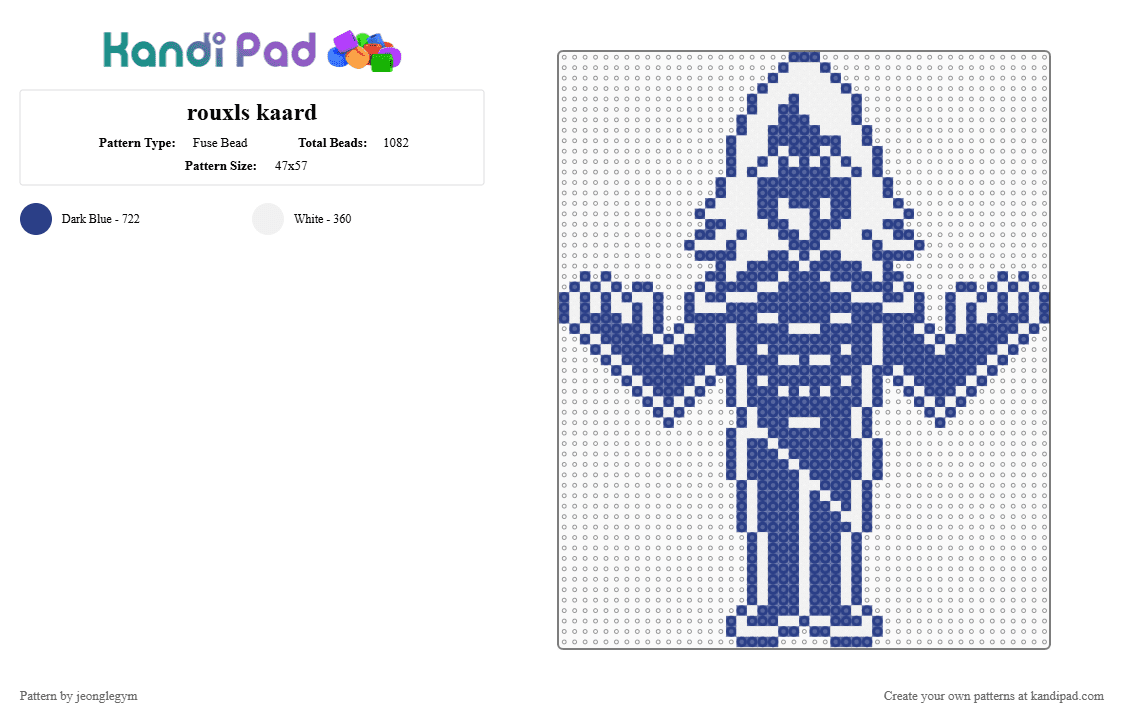 rouxls kaard deltarune - Fuse Bead Pattern by jeonglegym on Kandi Pad - blue,white,rouxls kaard,deltarune