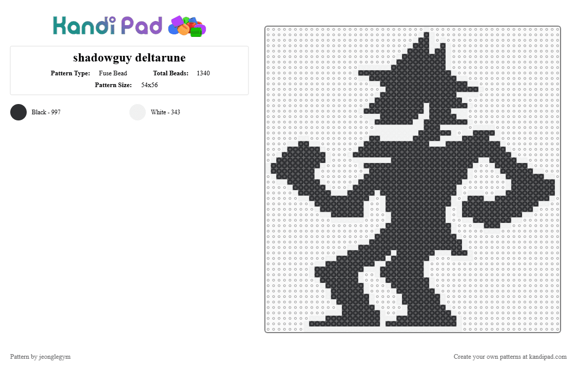 shadowguy deltarune - Fuse Bead Pattern by jeonglegym on Kandi Pad - black,shadowguy,deltarune