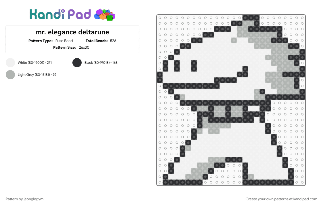 mr. elegance deltarune - Fuse Bead Pattern by jeonglegym on Kandi Pad - 