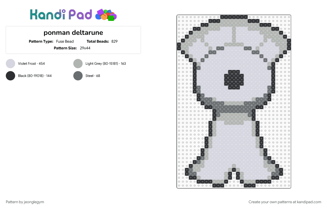 ponman deltarune - Fuse Bead Pattern by jeonglegym on Kandi Pad - 