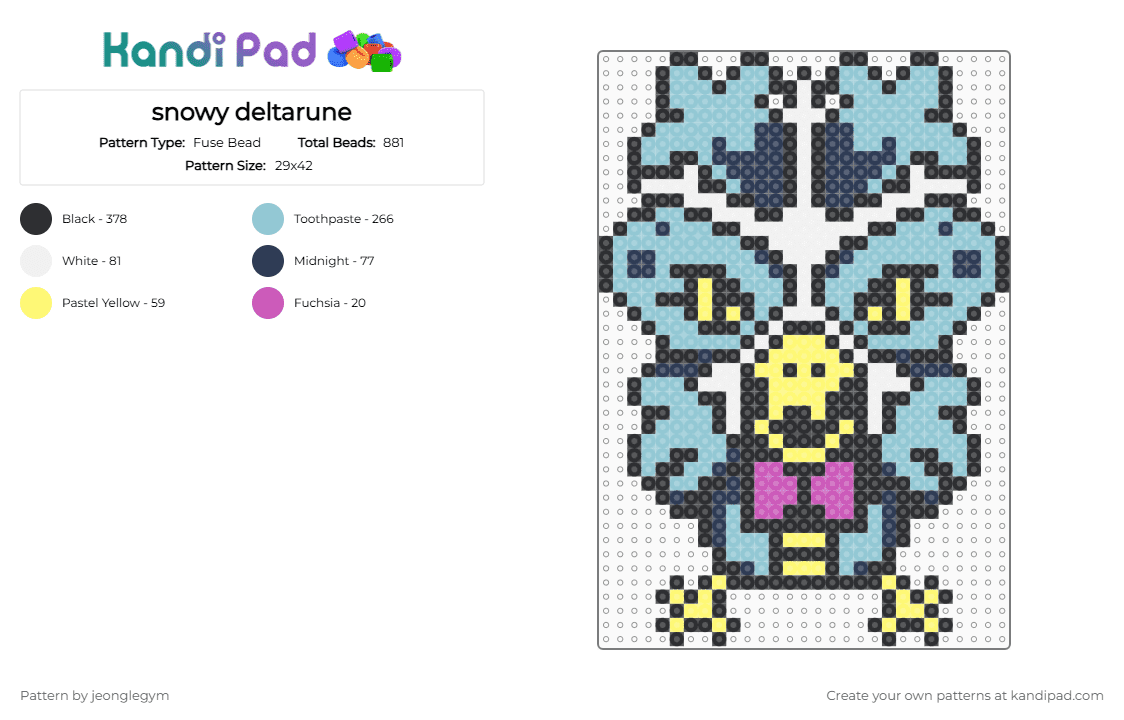 snowy deltarune - Fuse Bead Pattern by jeonglegym on Kandi Pad - light blue,snowy deltarune