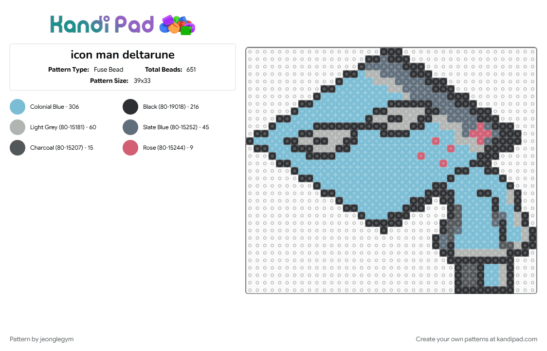 icon man deltarune - Fuse Bead Pattern by jeonglegym on Kandi Pad - 