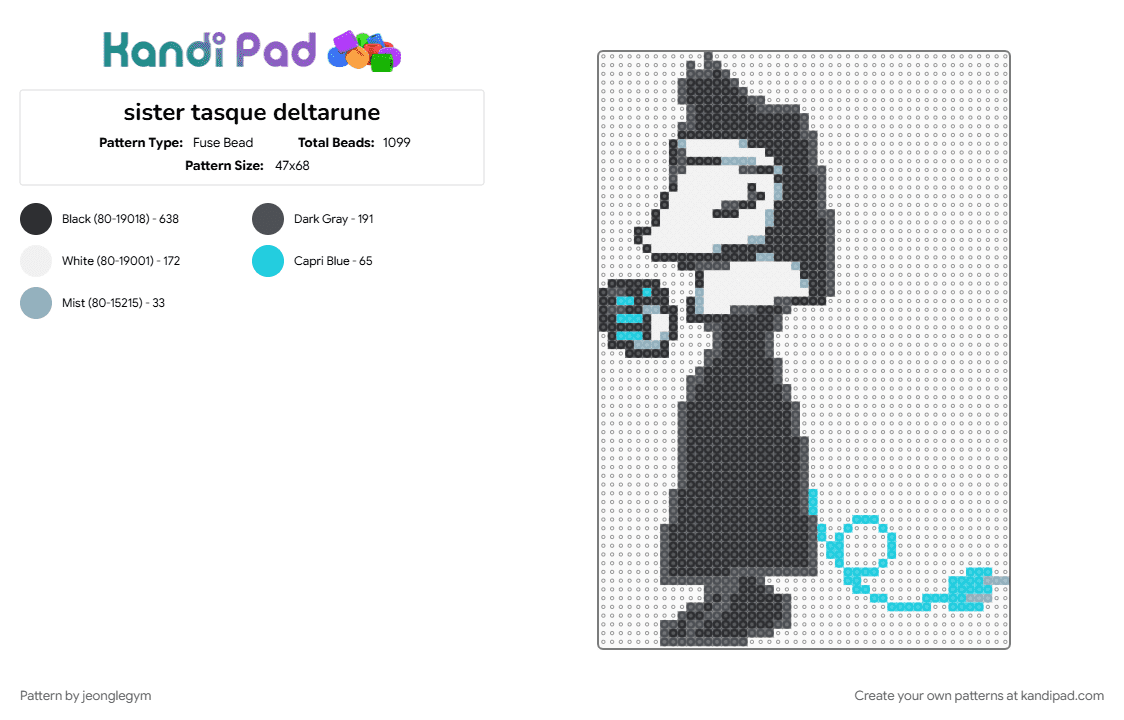sister tasque deltarune - Fuse Bead Pattern by jeonglegym on Kandi Pad - 