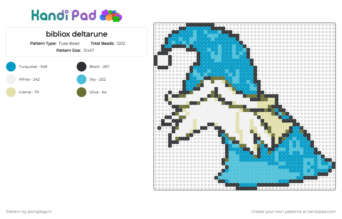 bibliox deltarune - Fuse Bead Pattern by jeonglegym on Kandi Pad - light blue,bibliox,deltarune