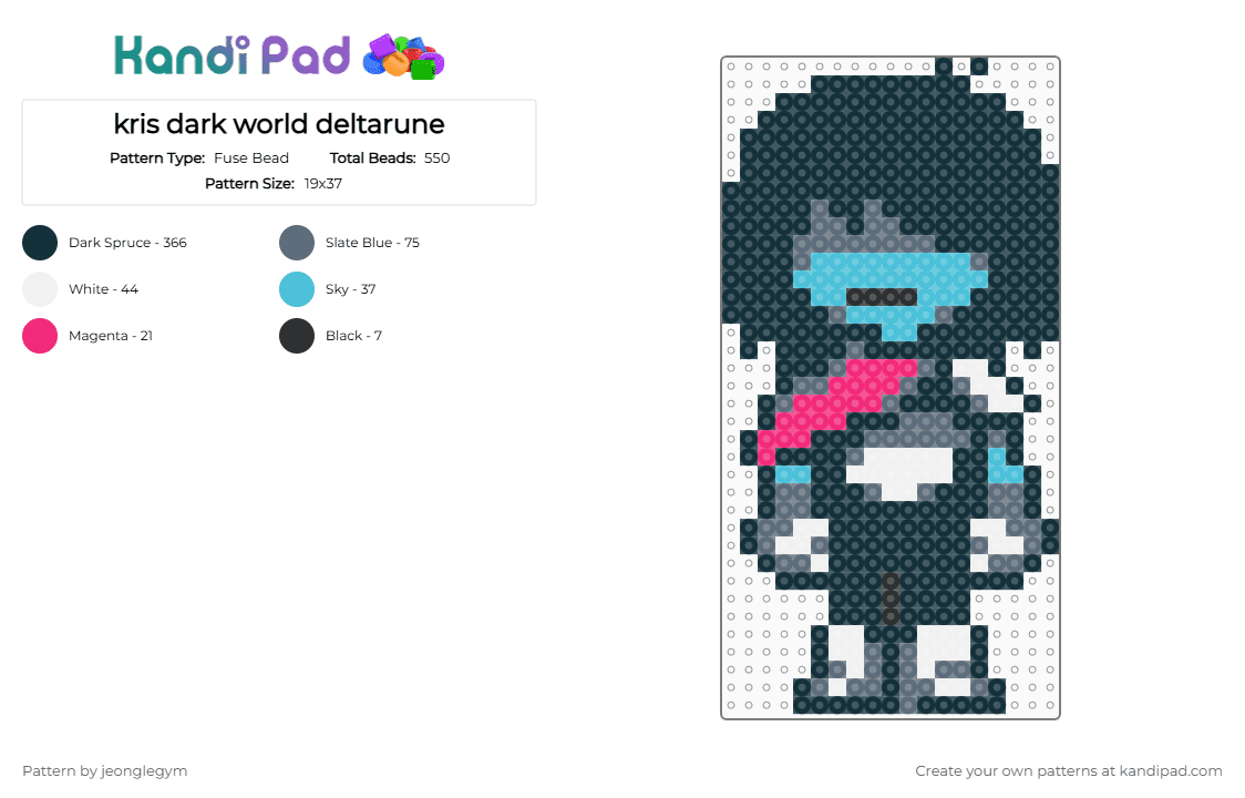 kris dark world deltarune - Fuse Bead Pattern by jeonglegym on Kandi Pad - black,gray,kris,deltarune