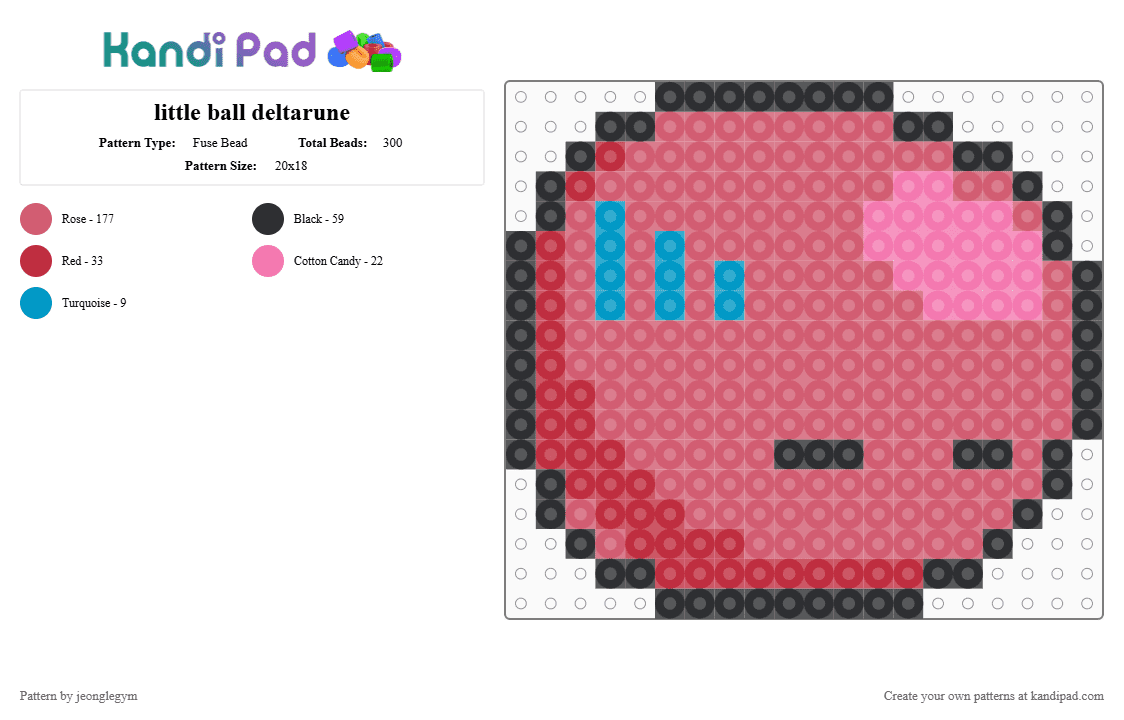 little ball deltarune - Fuse Bead Pattern by jeonglegym on Kandi Pad - red,little ball,deltarune