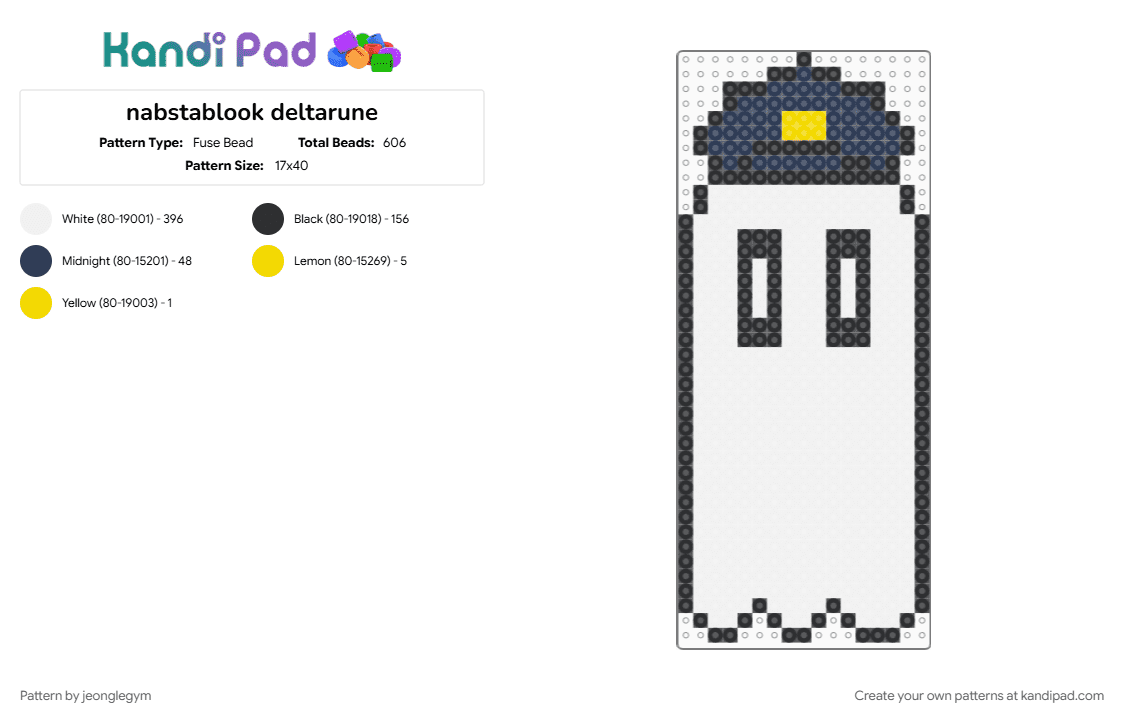 nabstablook deltarune - Fuse Bead Pattern by jeonglegym on Kandi Pad - 