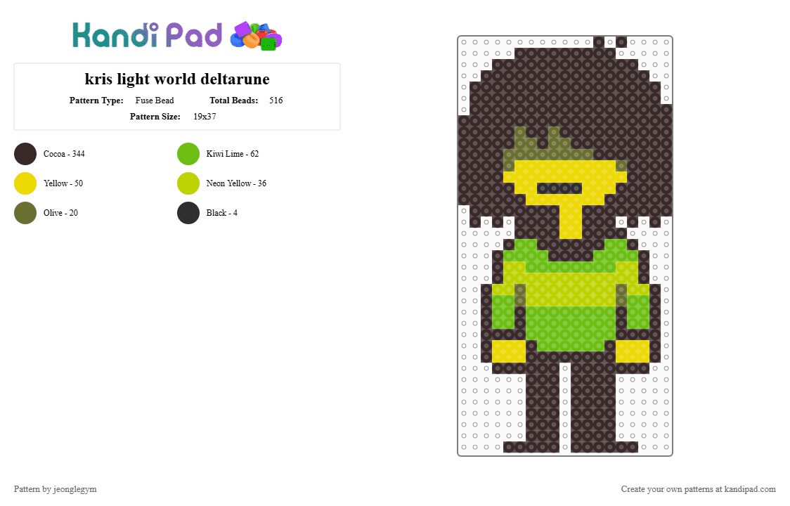 kris light world deltarune - Fuse Bead Pattern by jeonglegym on Kandi Pad - brown, deltarune, kris