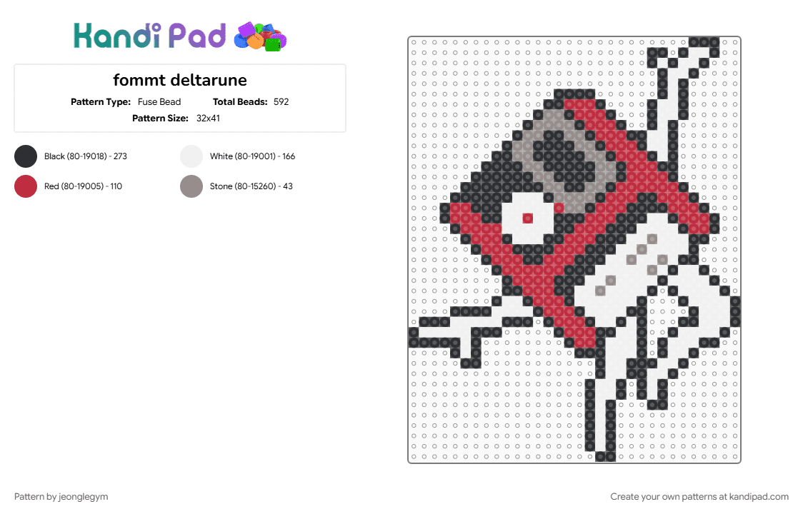 fommt deltarune - Fuse Bead Pattern by jeonglegym on Kandi Pad - 