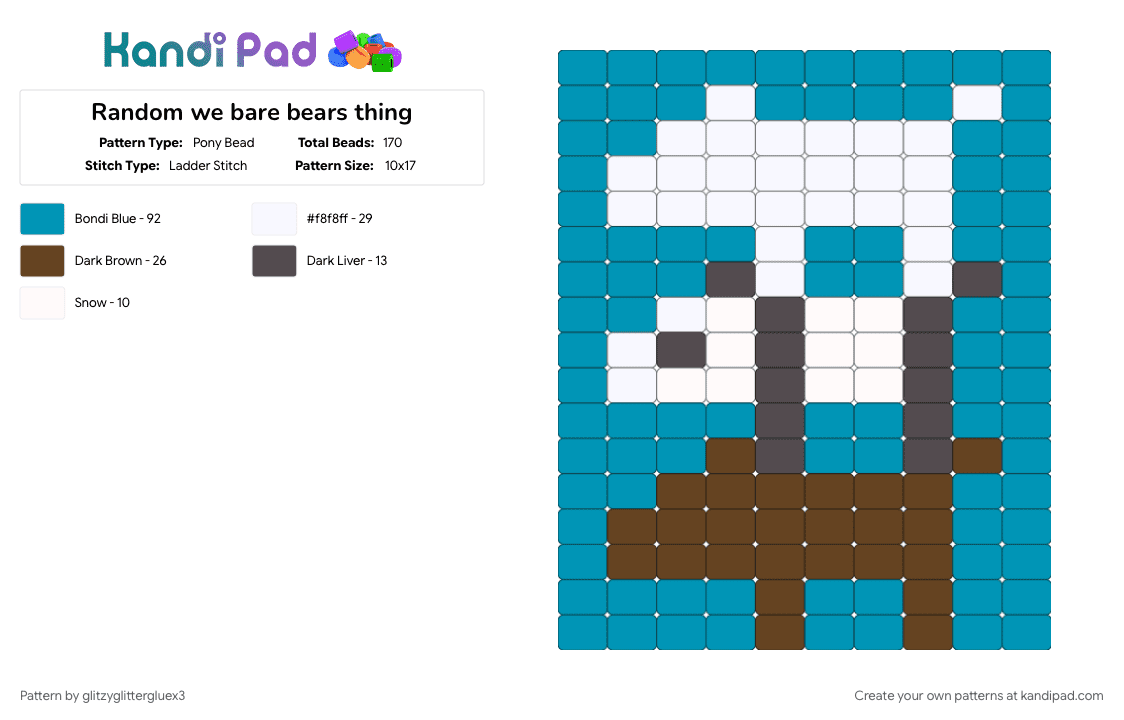 Random we bare bears thing - Pony Bead Pattern by glitzyglittergluex3 on Kandi Pad - bears, characters, latter stitch, random, we bare bears
