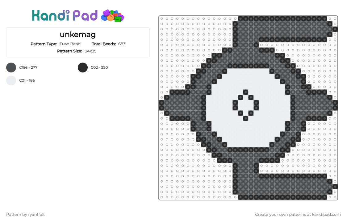 unkemag - Fuse Bead Pattern by ryanholt on Kandi Pad - purple, white