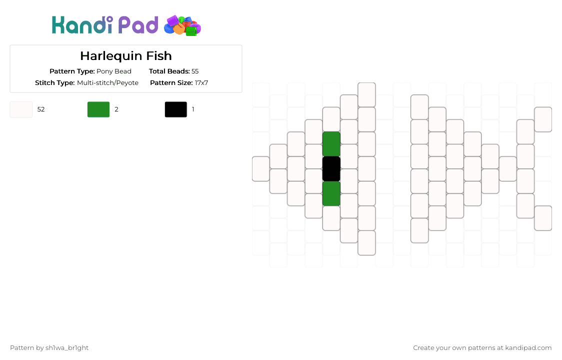 Harlequin Fish - Pony Bead Pattern by vega0n4p4wz0fficalkp on Kandi Pad - white