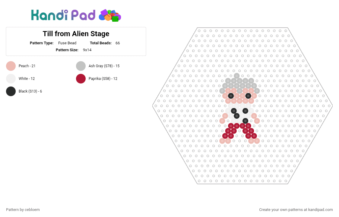 Till from Alien Stage - Fuse Bead Pattern by cebloem on Kandi Pad - alien stage, alienstage, alnst, beige, ivantill, till, till alien stage, till alnst, zombie stage