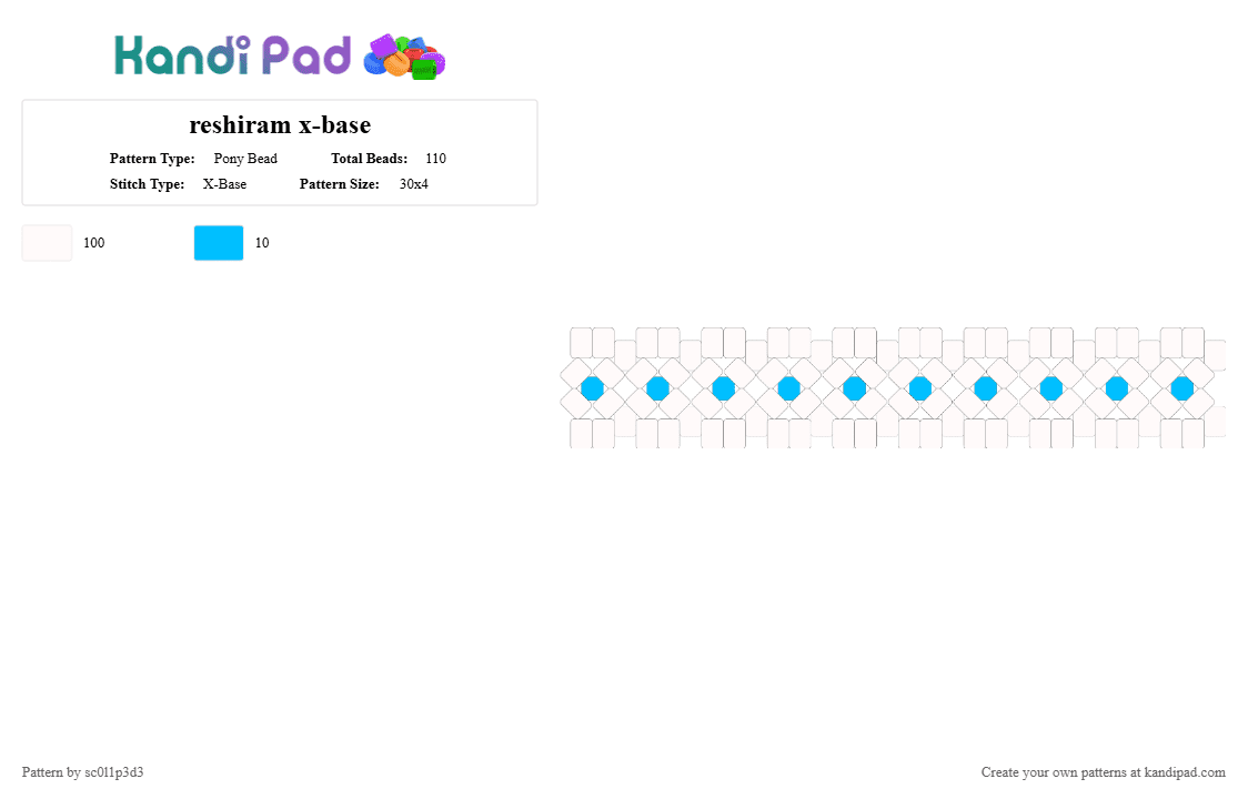 reshiram x-base - Pony Bead Pattern by l1tmvs_c00k13 on Kandi Pad - white,pokemon,reshiram,blue