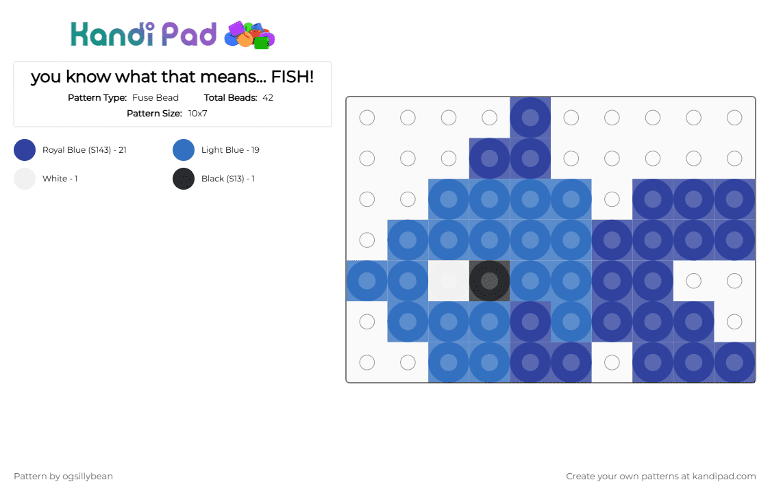 you know what that means... FISH! - Fuse Bead Pattern by l1tmvs_c00k13 on Kandi Pad - blue,purple,fish