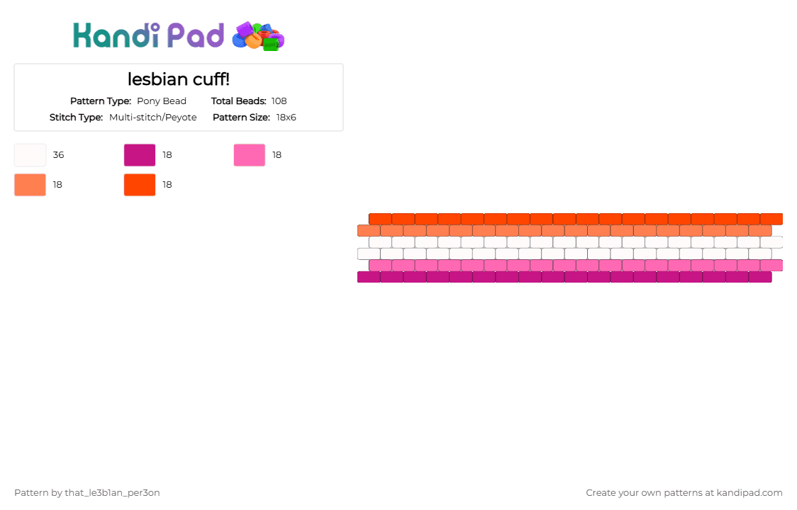 lesbian cuff! - Pony Bead Pattern by star_the_kandi_k1d on Kandi Pad - pink