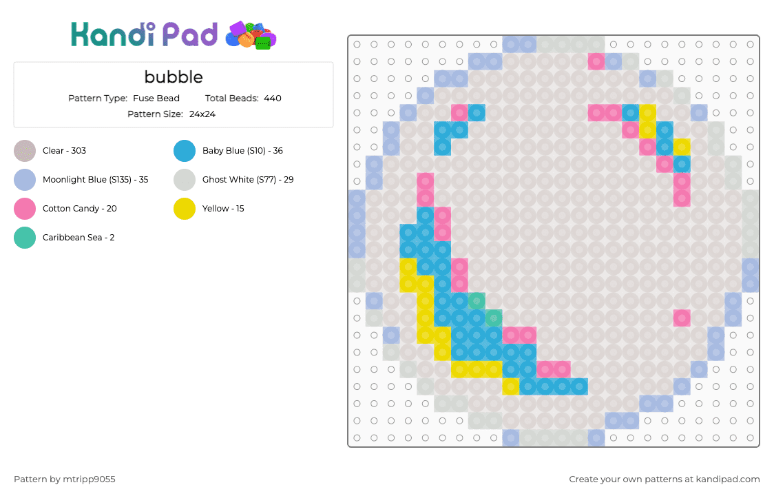 bubble - Fuse Bead Pattern by mtripp9055 on Kandi Pad - beige