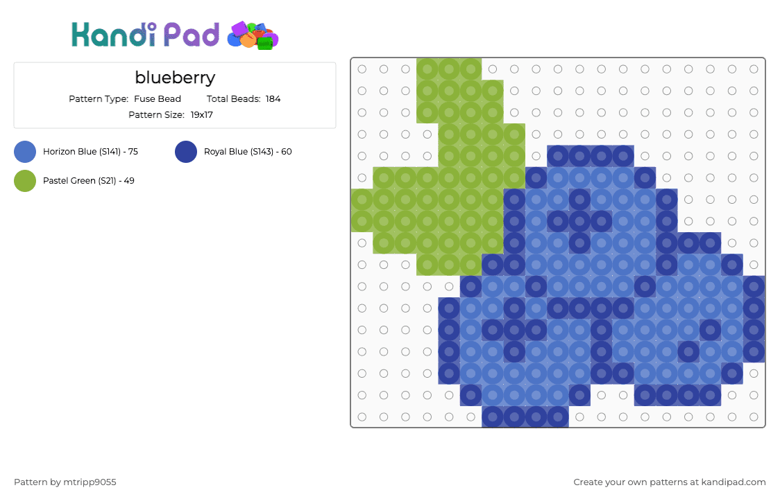 blueberry - Fuse Bead Pattern by mtripp9055 on Kandi Pad - blue, purple