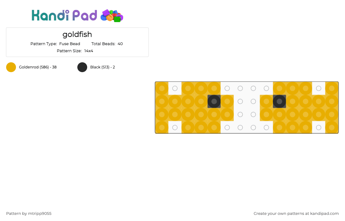goldfish - Fuse Bead Pattern by mtripp9055 on Kandi Pad - orange
