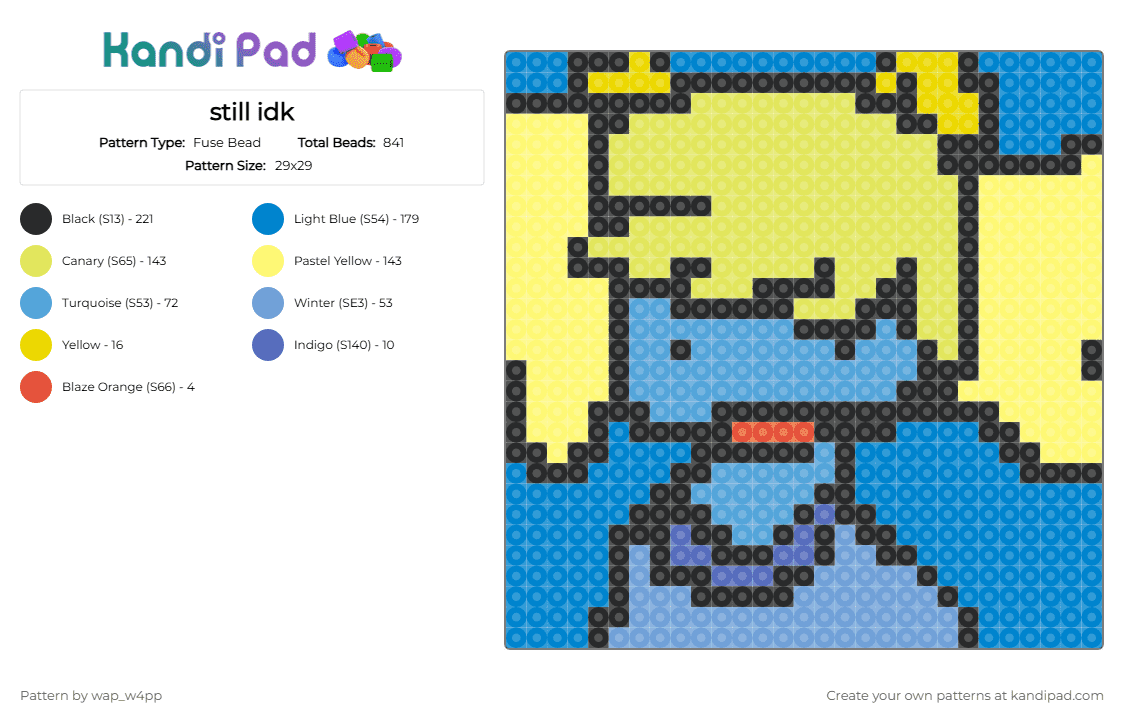 still idk - Fuse Bead Pattern by wap_w4pp on Kandi Pad - yellow,blue,sirenz