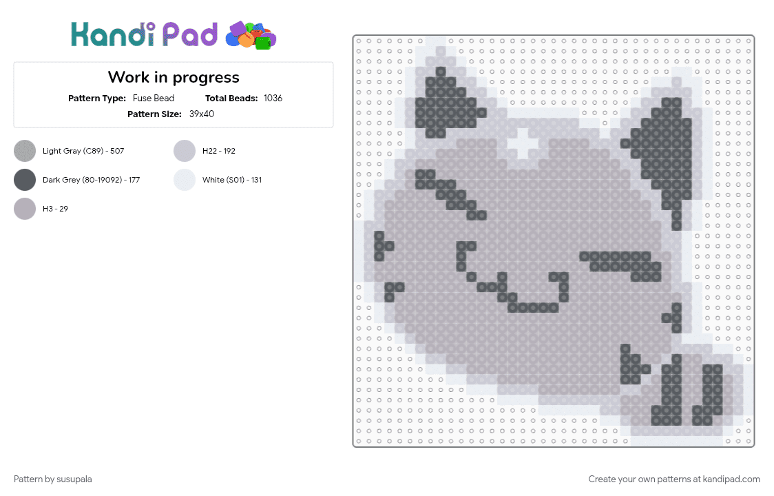 Tabby slime - Fuse Bead Pattern by susupala on Kandi Pad - beige, cat, slime, slime rancher, tabby