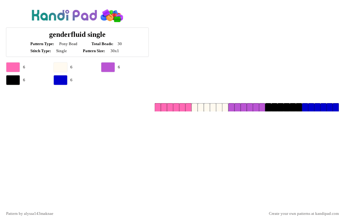 genderfluid single - Pony Bead Pattern by alyssa143maknae on Kandi Pad - pink,purple